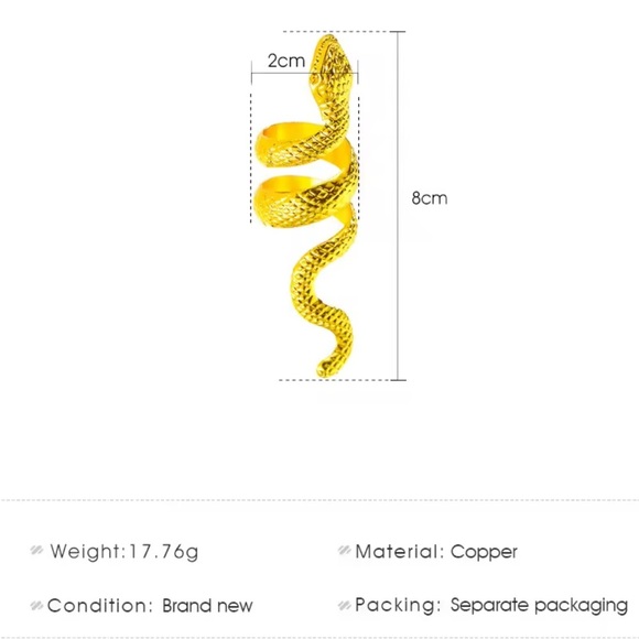 New Anthropologe sepentiGold Snake Ring - Picture 7 of 8